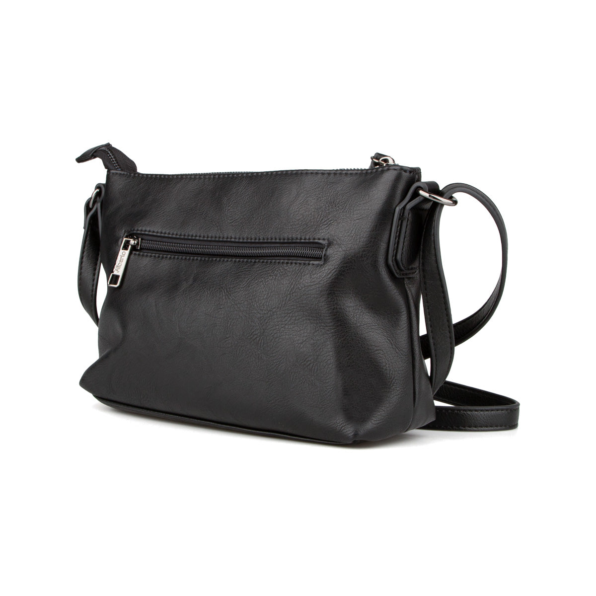 Sac à Main Classique Noir Taille Moyenne - Faux Cuir Grainé, Forme Demi-cercle, Fermeture Magnétique, Sangle Détachable