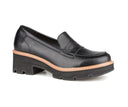 Black moccasin style shoe Alberto for women - ESPOSITO